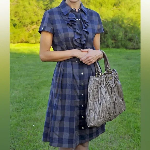 Vintage Karen Millen Plaid Dress with Belt - Picture 14 of 14